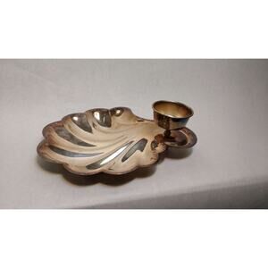 Sheffield Silver Plate Footed SHELL APPETIZER DIP PLATE Vintage